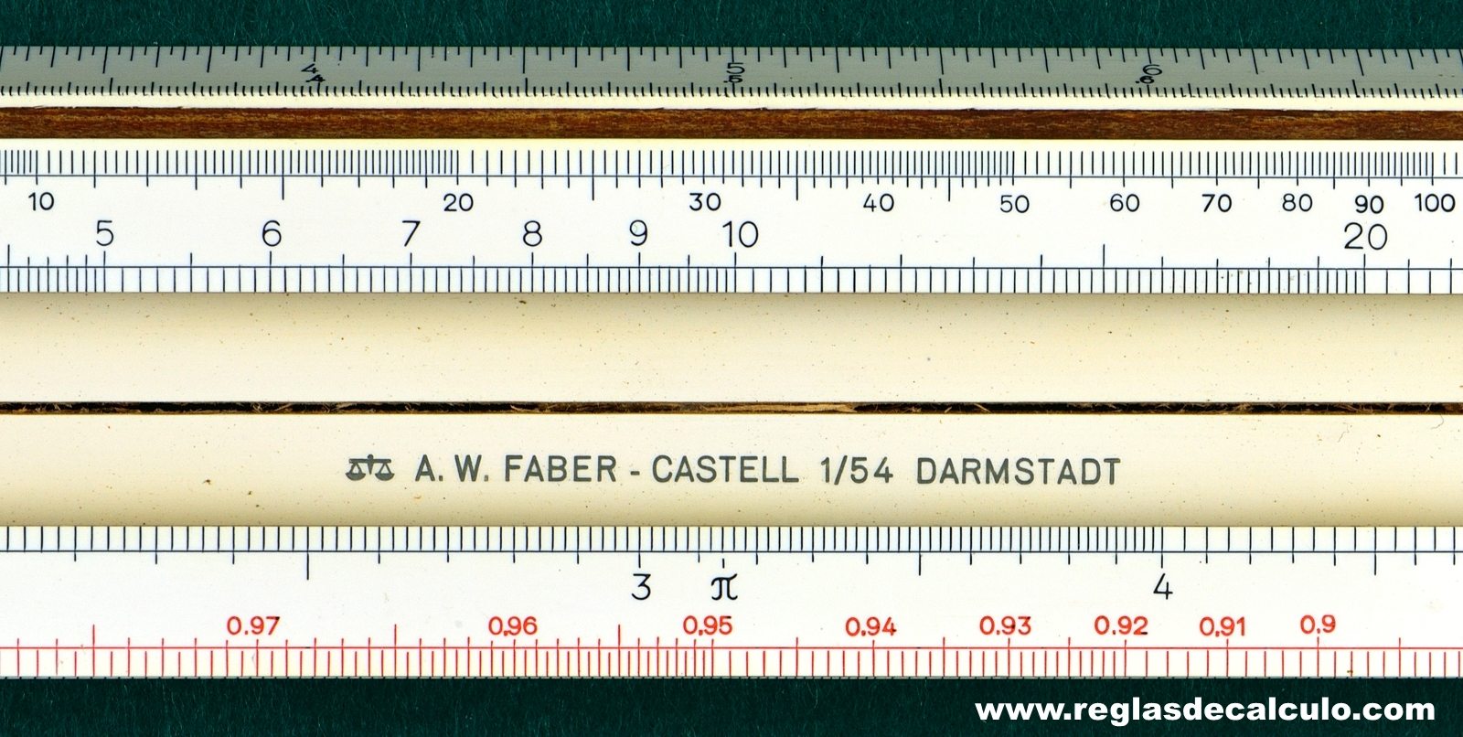 Regla de Calculo Slide rule Faber Castell 1/54 Darmstadt