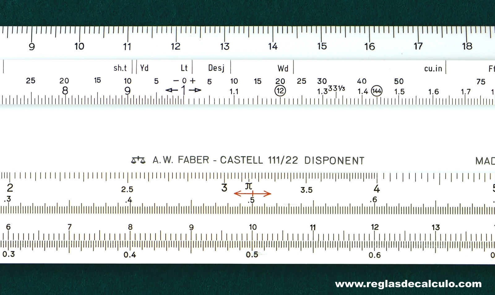 Faber Castell 1/22 Disponent Regla de Calculo Slide rule