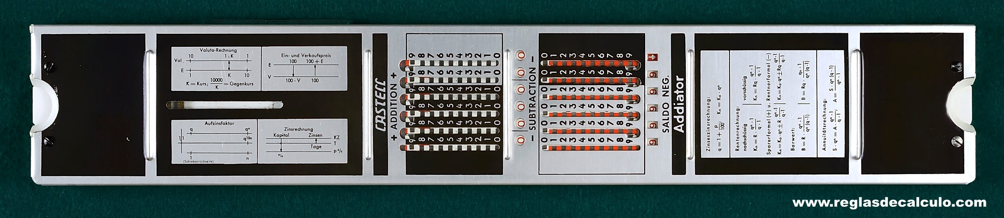 Faber Castell 1/22 Disponent Addiator Regla de Calculo Slide rule