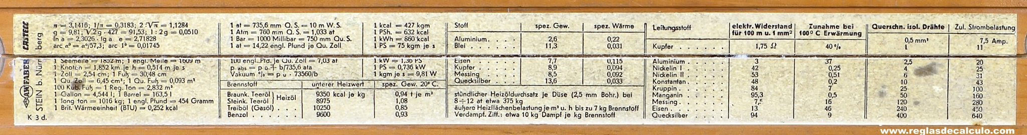 Regla de Calculo Slide rule Faber Castell 1/94 Kiel