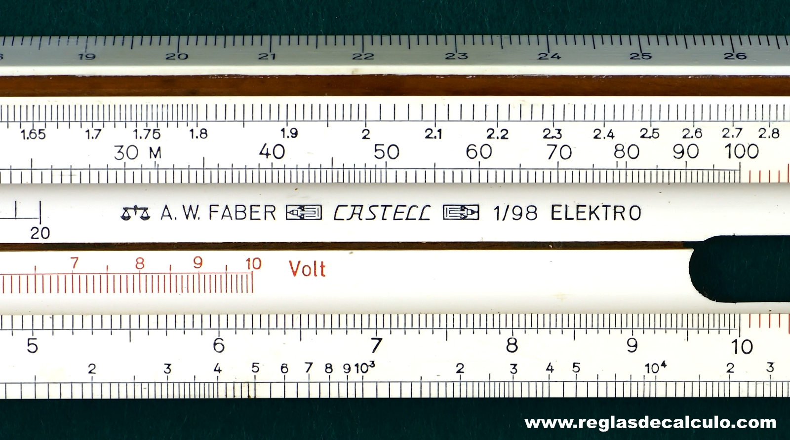 Regla de Calculo Slide rule Faber Castell 1/98 Elektro