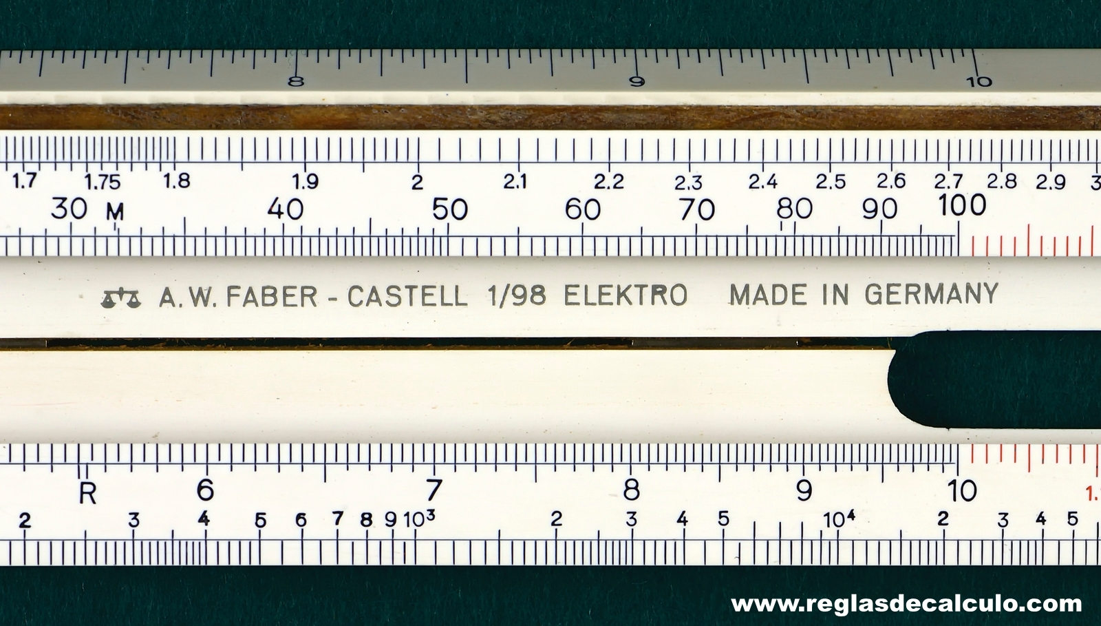Regla de Calculo Slide rule Faber Castell 1/98 Elektro