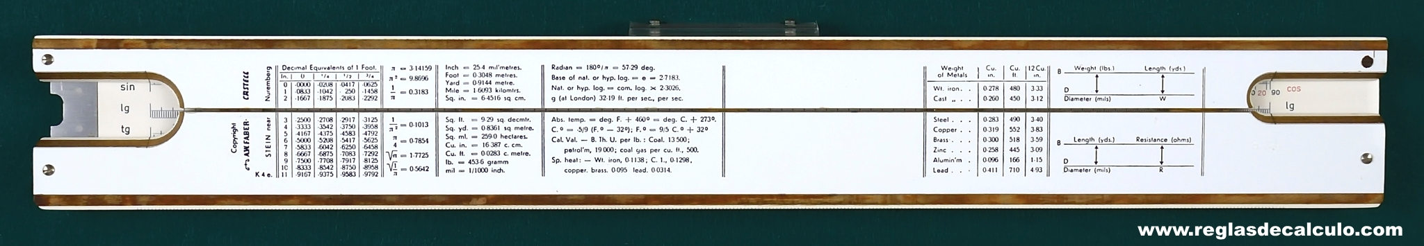 Regla de Calculo Slide rule Faber Castell 1/98 Elektro