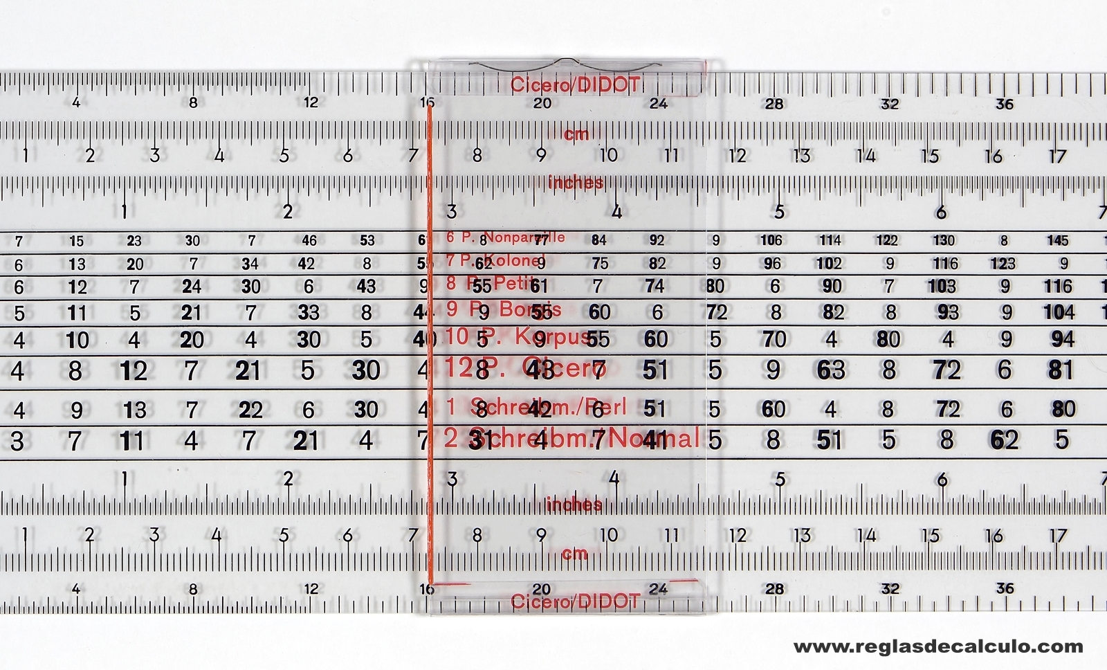 Faber Castell 20/67 SL Typometer Regla de Calculo Slide rule