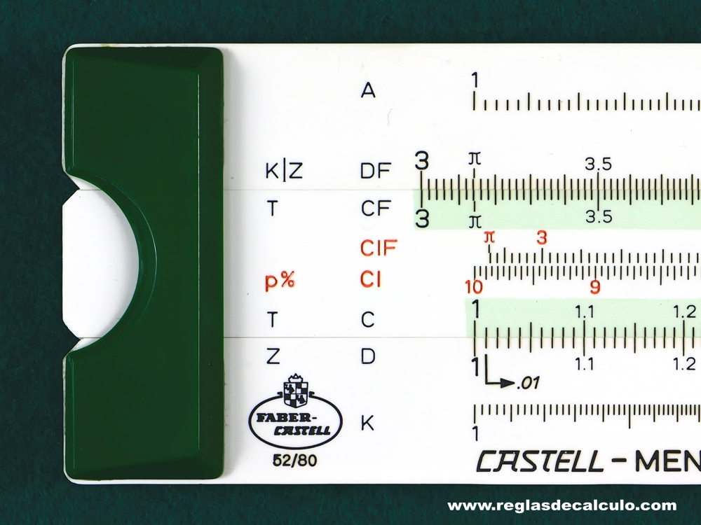 Regla de Calculo Slide rule Faber Castell 52/80