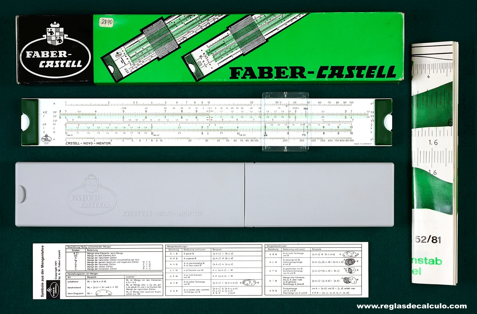 Regla de Calculo Slide rule Faber Castell 52/81