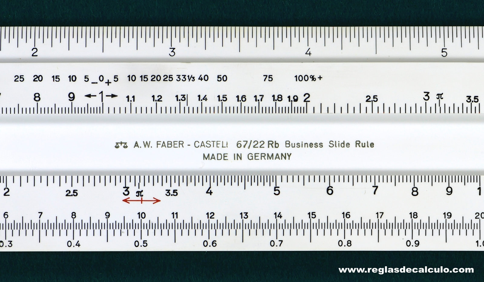 Faber Castell 67/22Rb Addiator Regla de Calculo Slide rule