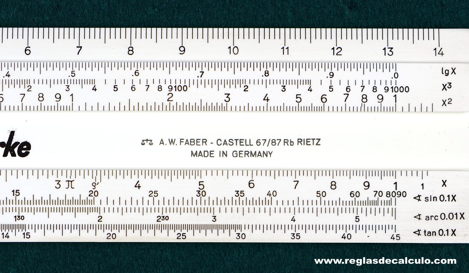 Faber Castell 67/87RB Addiator Rietz Regla de Calculo Slide rule