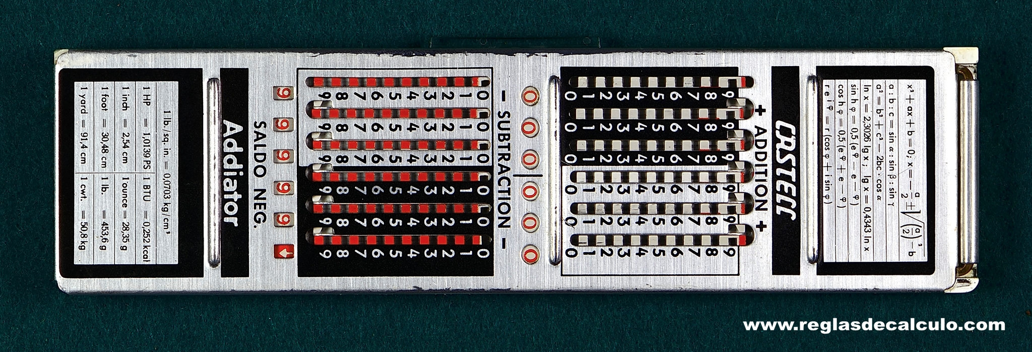 Faber Castell 67/98 Rb Addiator Regla de Calculo Slide rule