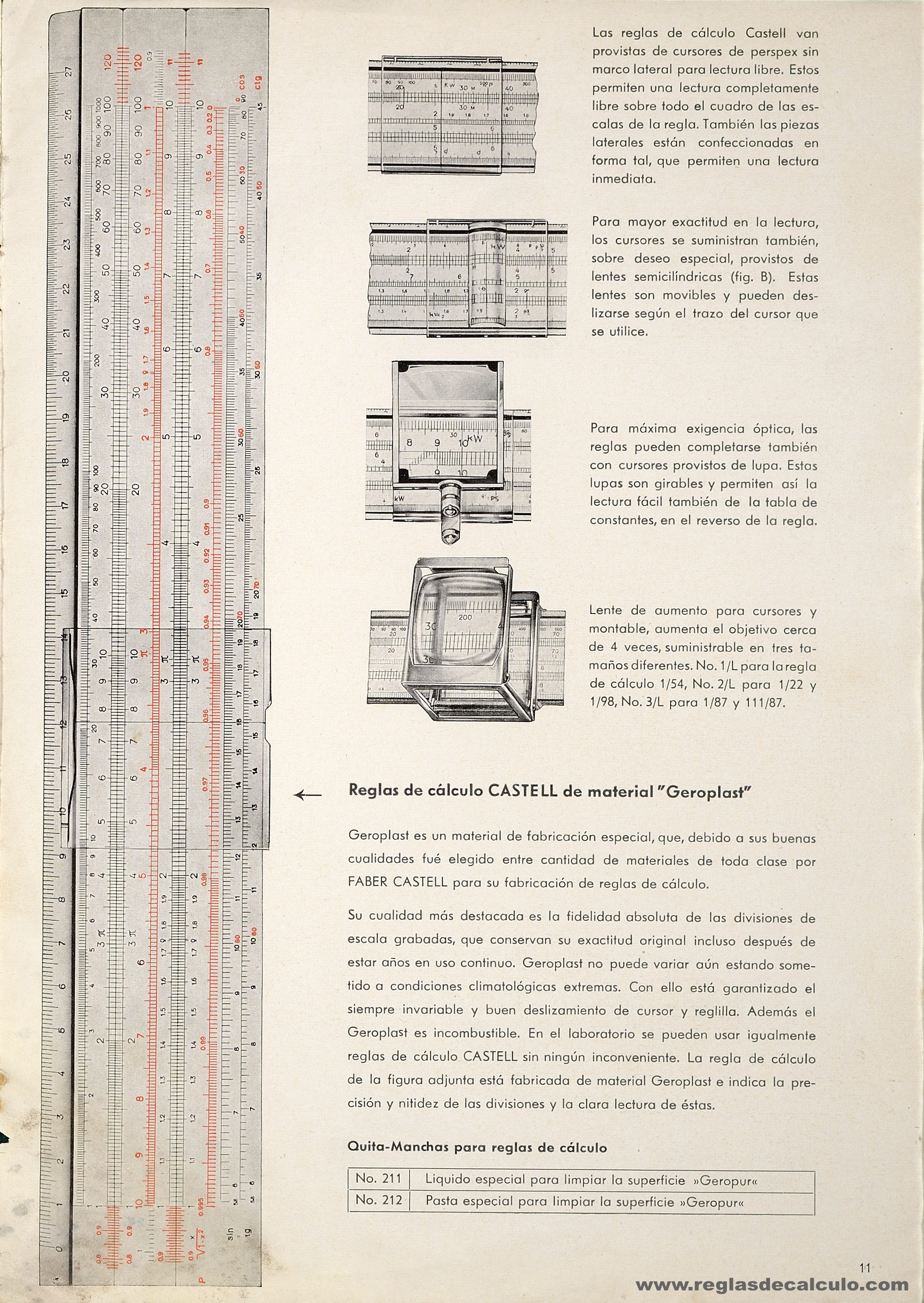 Catalogo Español 1955 Faber Castell Regla Calculo Slide rule