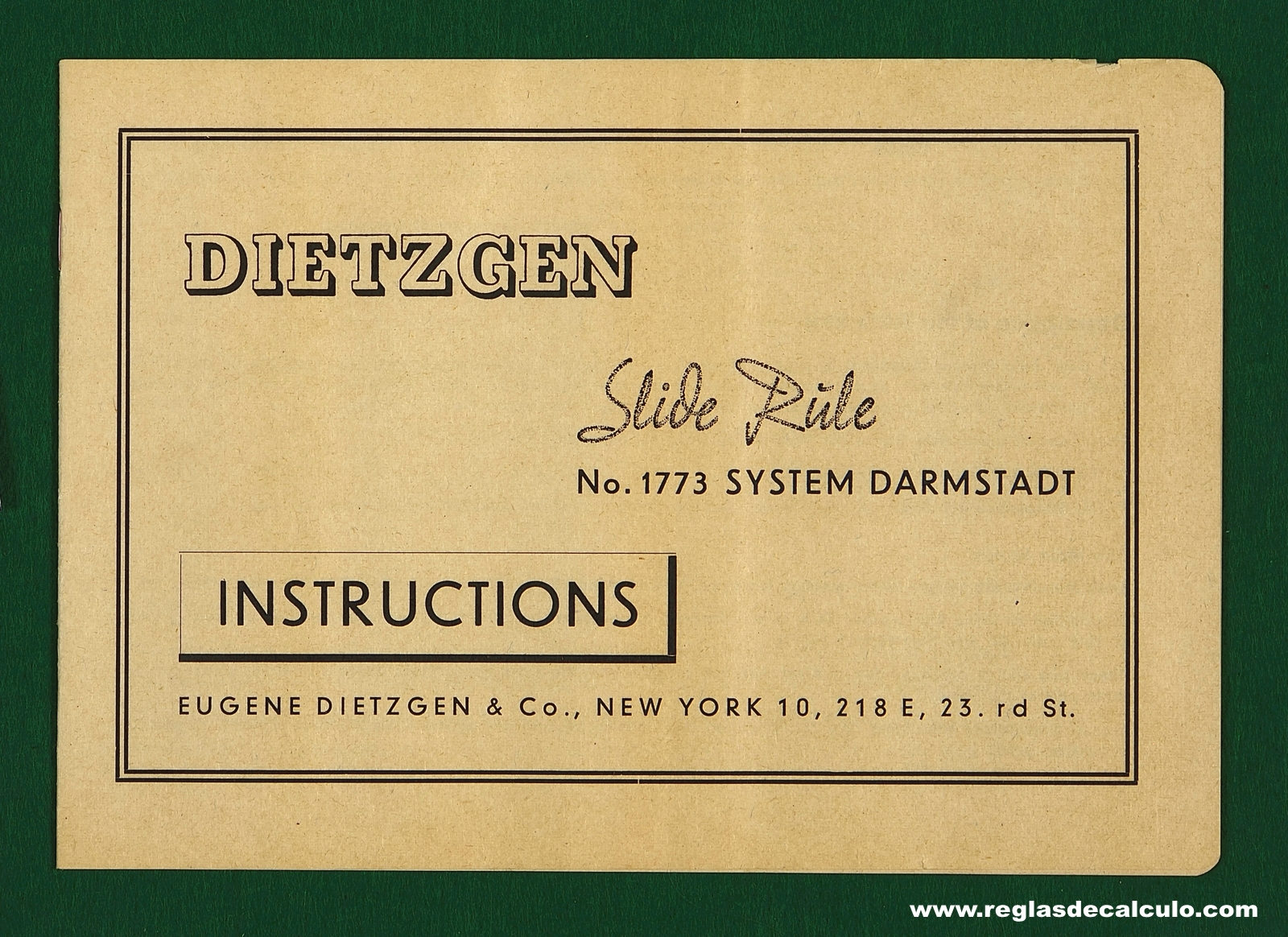 Regla de Calculo Slide rule Dietzgen 1733