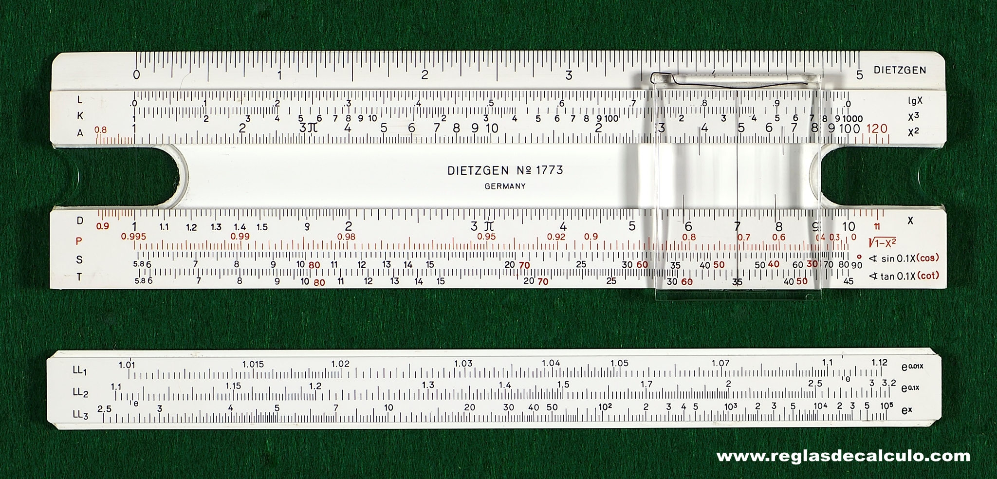 Regla de Calculo Slide rule Dietzgen 1733