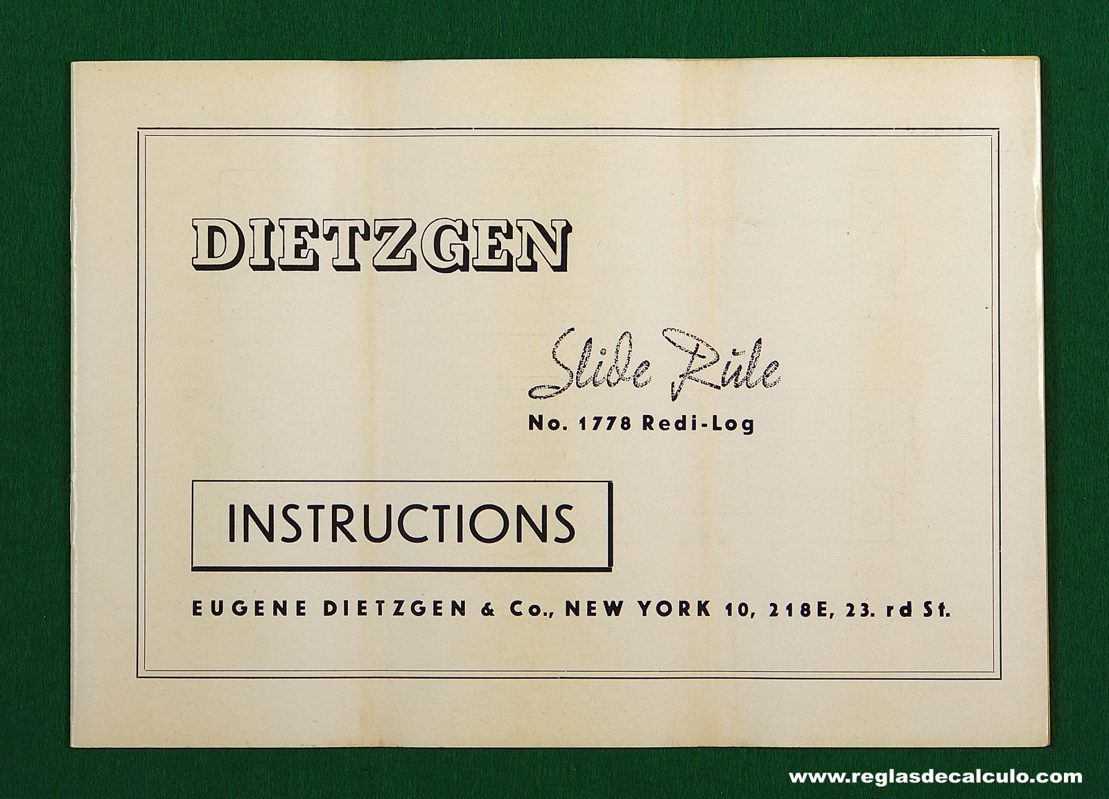 Regla de Calculo Slide rule Dietzgen 1733
